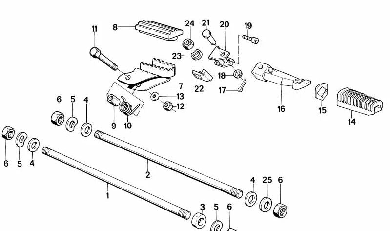 Descansa-pies izquierdo OEM 46717729281 para motos BMW R1200GS, R1100GS, R1150GS, R80GS... y más. Original BMW Motorrad.
