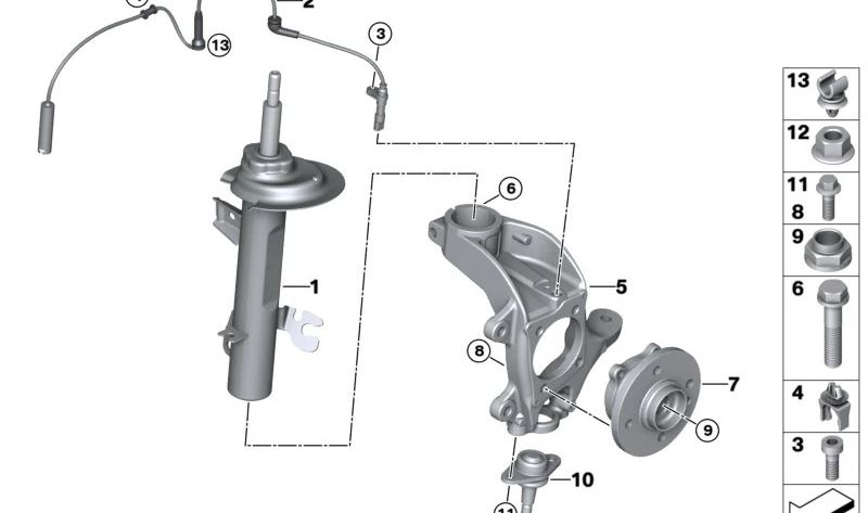 Soporte sensor ABS OEM 34521518166 para MINI R50, R52, R53, R55, R56, R57, R58, R59, R60, R61. Original MINI.