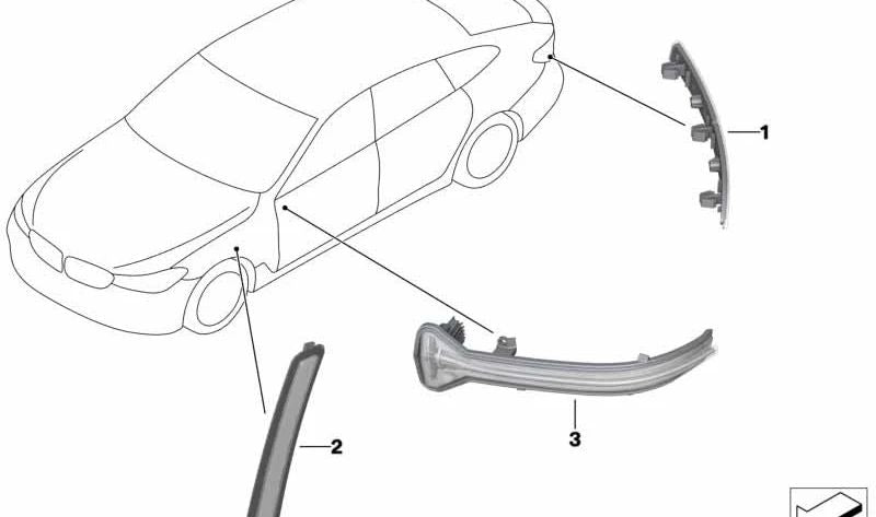 Reflector trasero izquierdo OEM 63147391647 para BMW G32 y G32N. Original BMW.