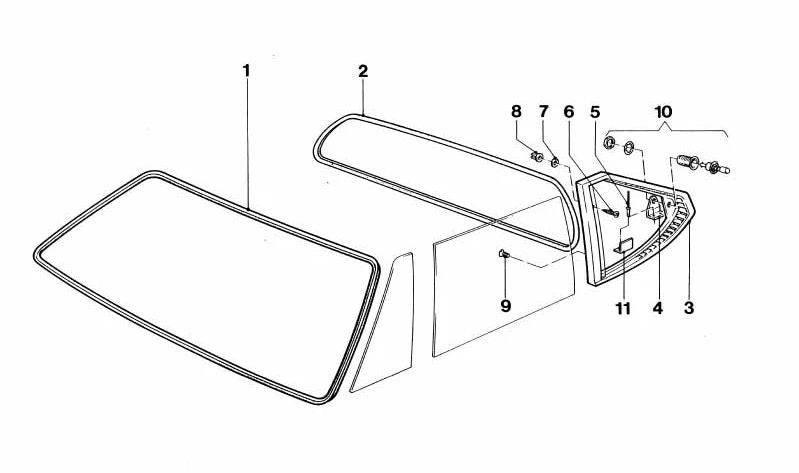 Marco embellecedor derecho OEM 51362165852 para BMW E31 (850Ci, 850CSi, 850i). Original BMW.