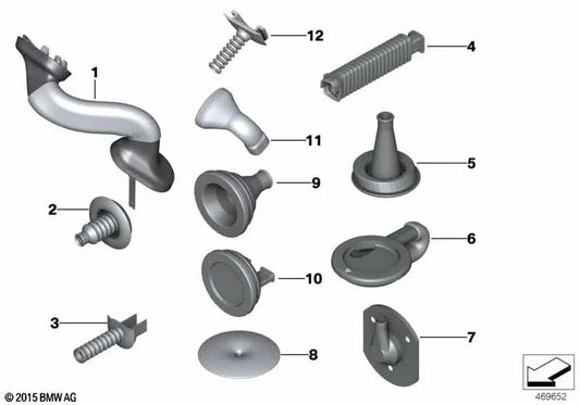 Electric parking brake cable nozzle OEM 61139177160 for BMW X3 F25, X4 F26. Genuine BMW.
