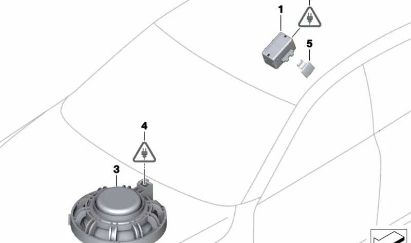 Micrófono manos libres OEM 84109181411 para BMW F07, F10, F11, F18. Compatible con sistema de llamada manos libres. Original BMW.