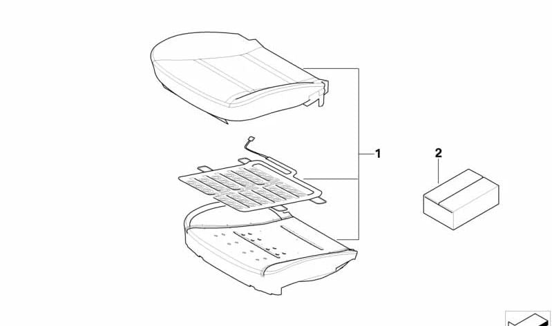 Kit de reparación asiento OEM 52107242043 para BMW E60, E60N, E61, E61N. Original BMW.