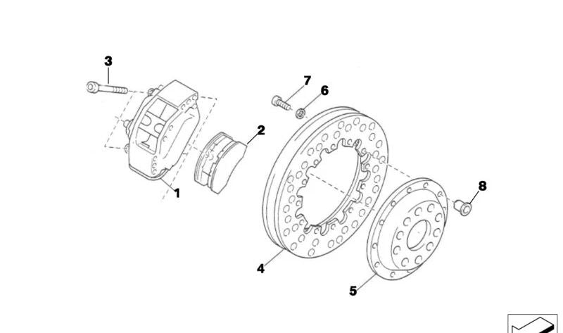 OEM 34212485624 Heckbremsbeläge für BMW E46, E83, E85, E86. Kompatibel mit Brembo -Bremsen. Original BMW.