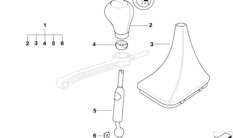 Palanca de cambios OEM 25117527259 para BMW E46. Original BMW.
