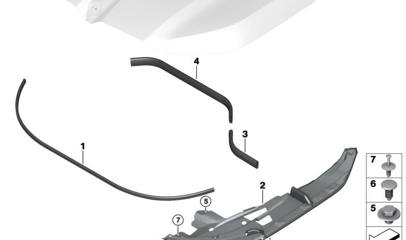 Junta lateral derecha OEM 51769451356 para BMW XM G09 (XM 50e, XM Label) todos los modelos compatibles. Recambio original BMW.
