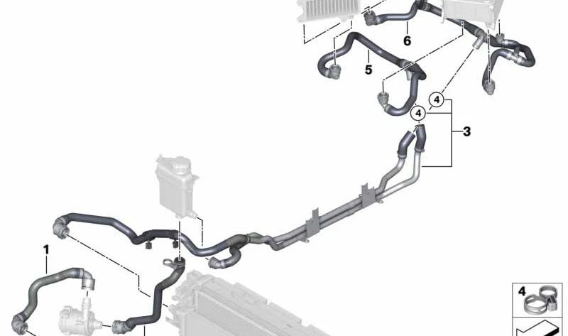 Manguera de retorno OEM 17128602740 para BMW G12. Original BMW.