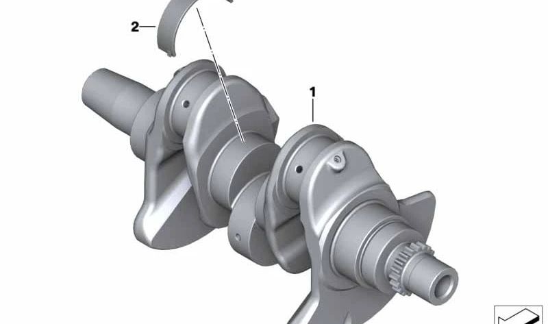 Cigüeñal OEM 21218537774 para BMW Motorrad F 650 GS, F 700 GS, F 800 GS, F 800 GT, F 800 S, F 800 ST. Original BMW Motorrad.
