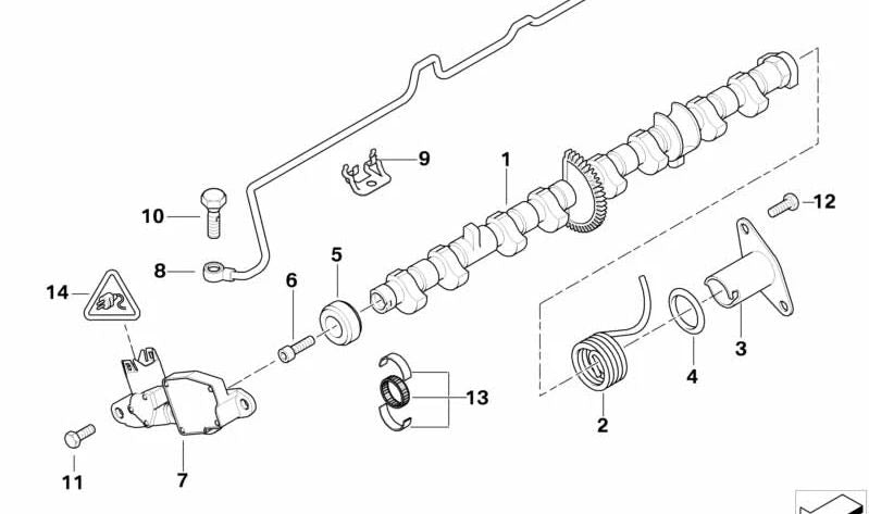 Eixo excêntrico para BMW E81, E82, E87, E88, E46, E90, E91, E92, E93, E60N, X1 E84, X3 E83, Z4 E85 (OEM 11377578543). BMW original