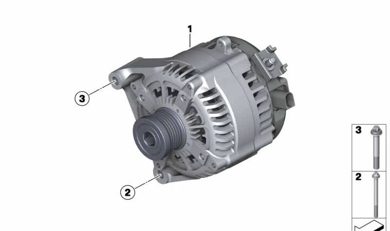 Alternador 145A OEM 12315A13576 para BMW F52, F40, G20, G30, G11, G01, G05, G15, G07, F45, F46, G42, G22, G23, G26, G29, i4, iX3, i7, iX, G70, U11. Original BMW.