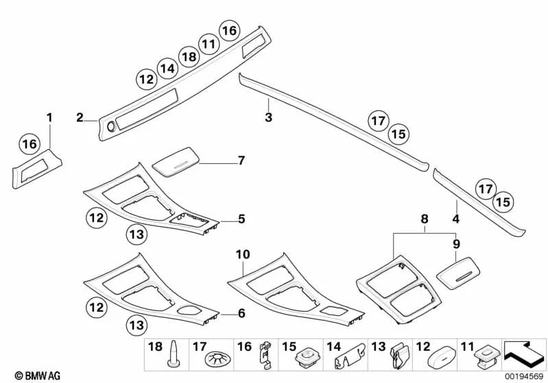 Rear Storage Box Lid for BMW E92, E92N, E93, E93N (OEM 51166966490). Original BMW