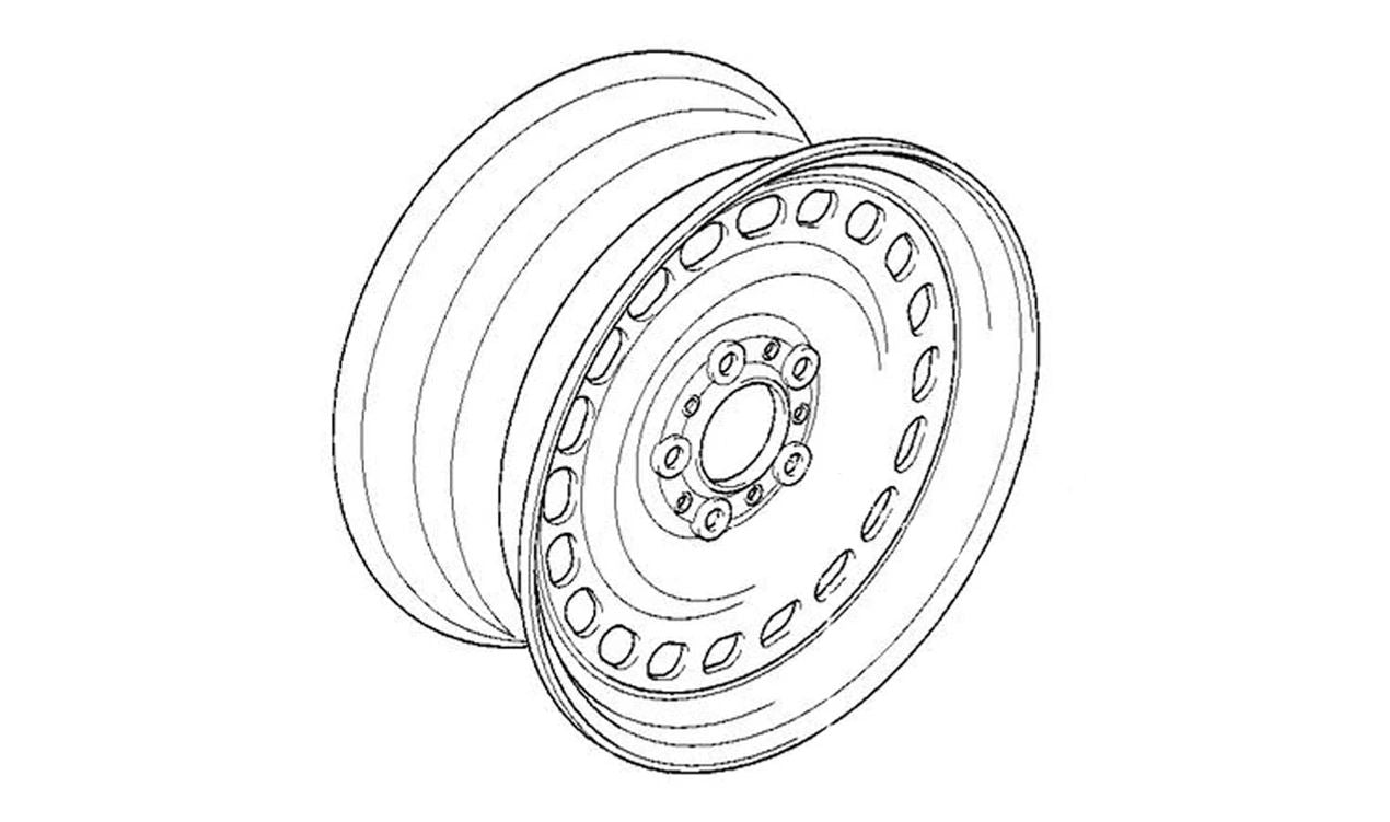 Llanta de acero negra Classic-Styling 15" OEM 36111095007 para BMW E36, Z3. Compatible con modelos con llantas de 15 pulgadas. Original BMW.