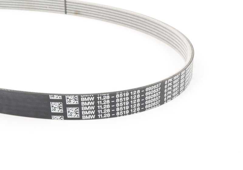 Correa poli V OEM 11288519128 para BMW F20, F21, F22, E90, E91, E92, E93, F30, F31, F34, F32, F33, F36, F07, F10, F11, F06, F12, F13, F01, F02, E84, F25, F26, F15, F16. Original BMW.
