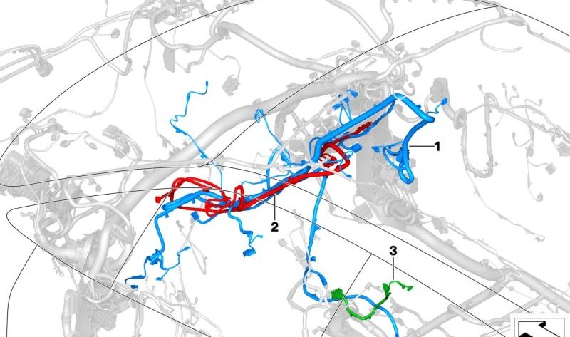 Cable HSD para Head-Up Display OEM 61125A2A9F5 para BMW G20, G21, G22, G26, G80, i4. Original BMW.
