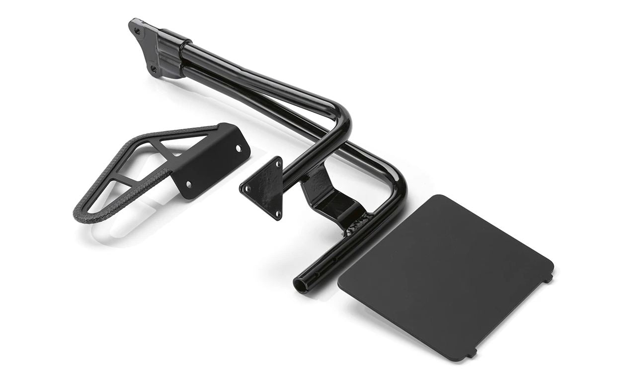 Support latéral pour plaque d'immatriculation noire OEM 77512469307 pour motos BMW R 18, R 18 Classic. BMW Motorrad d'origine.