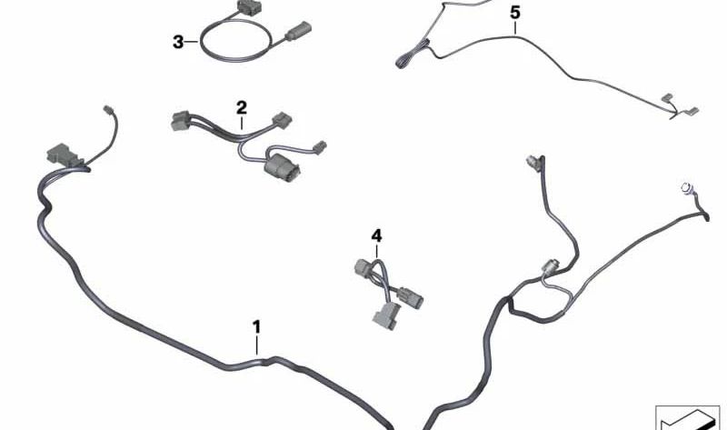 Cable luz trasera antiniebla OEM 61127696505 para motos BMW R1200RT, R900RT, R1250RT. Original BMW Motorrad.