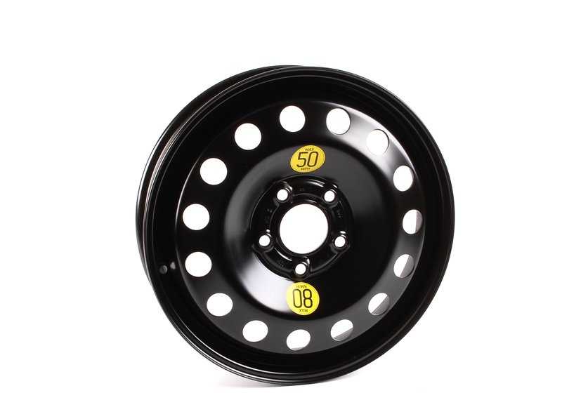 Rueda de repuesto (galleta) de acero OEM 36116750007 para BMW E46 y MINI compatibles. Medida 3,5x17 ET30. Original BMW y MINI.