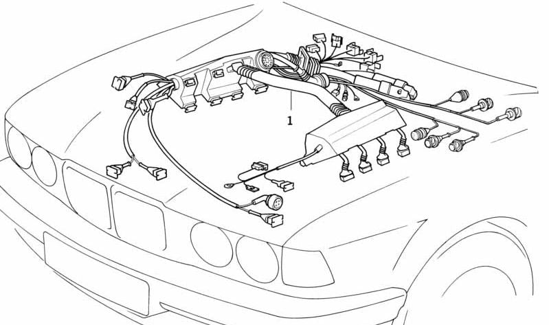 Cableado motor DDE+EGS OEM 12517791620 para BMW E39 525d y 530d (modelos con motor M57 y cambio automático). Original BMW.