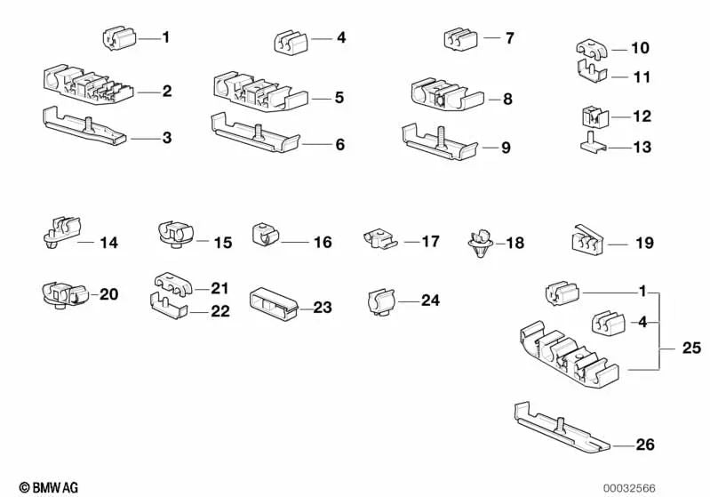 Clip OEM 16121182164 per BMW Serie 7 E38 725tds, 728i, 728iL... e altro ancora. BMW originale.
