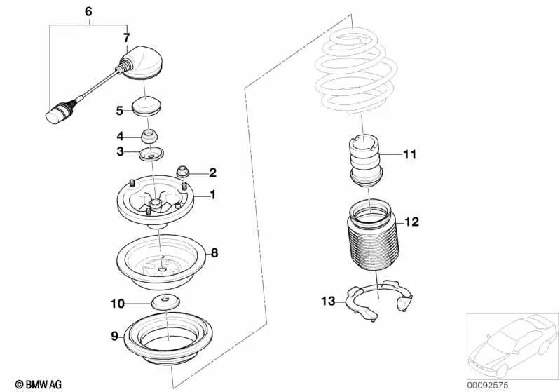 Porca sextavada de autofrenagem OEM 31106779396 para BMW E39, E60, E63, E64, E38, X5 E53... e muito mais. BMW genuíno.