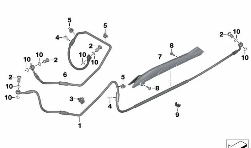 Guía de latiguillo de freno OEM 34328526533 para motos BMW R1200GS, R1250GS, R1200RT, R1250RT, R1200R, R1250R... y más. Original BMW Motorrad.