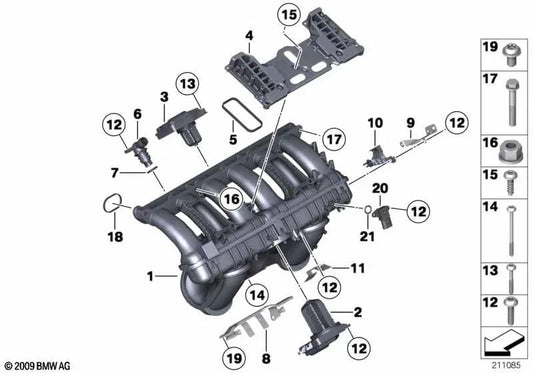 Ansaugkrümmer OEM 11617530272 für BMW E81, E87, E90, E60, E63, E65, X1, X3, Z4... und mehr. Original BMW.