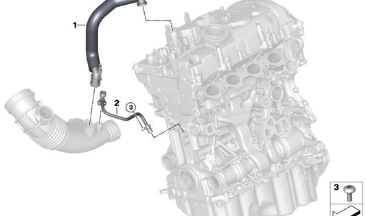 Duto de ventilação de ar para BMW Série 2 G42, Série 3 G20, G21, G28, Série 4 G22, G23, G26, Série 5 G30, G31, G38N, Série 6 G32, Série 7 G12N, X3 G01, G08, X4 G02, X5 G05, X6 G06, Z4 G29 (OEM 11158652442). BMW originais.