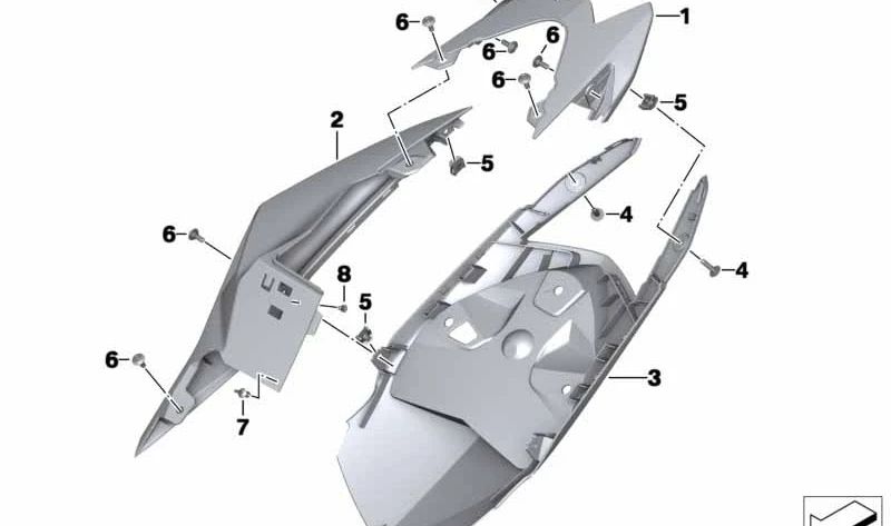 Recubrimiento luz trasera OEM 46628533890 para motos BMW S 1000 RR (K46) y S 1000 R (K47). Original BMW Motorrad.