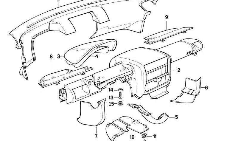 Carcasa del cuadro de instrumentos OEM 51452291356 para BMW Z1. Original BMW.