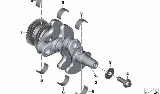 Semicojinete cojinete principal super verde OEM 11218563907 para motos BMW F750GS, F850GS, F900R, F900XR... y más. Original BMW Motorrad.