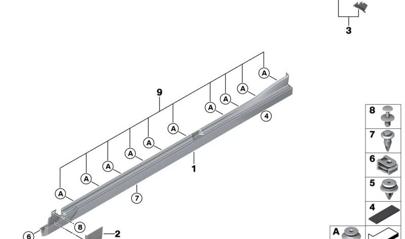 Faldón lateral derecho OEM 51775A3F258 para BMW F25. Original BMW.