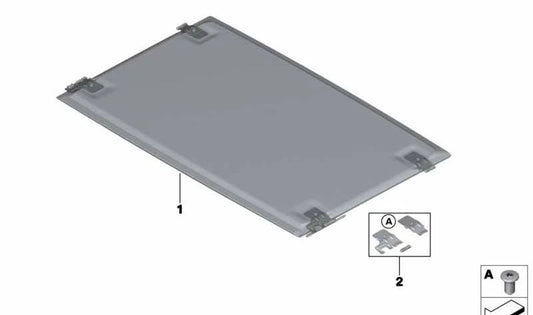 Techo interior deslizante (Schiebehimmel) antracita OEM 54108049081 para BMW F10, F10N, F18, F18N, F90, G30, G30N, G38, G11, G11N, G12, G12N, F16, F86. Original BMW.