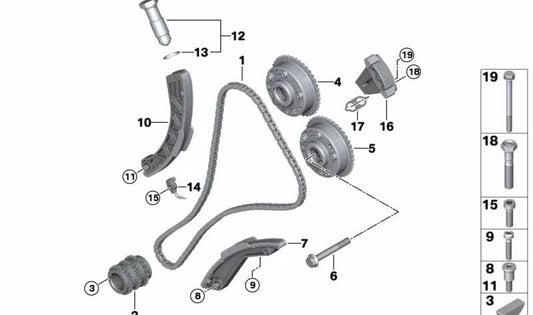 Tenditore della catena di distribuzione OEM 11317525387 per BMW E65, E66. BMW originale.