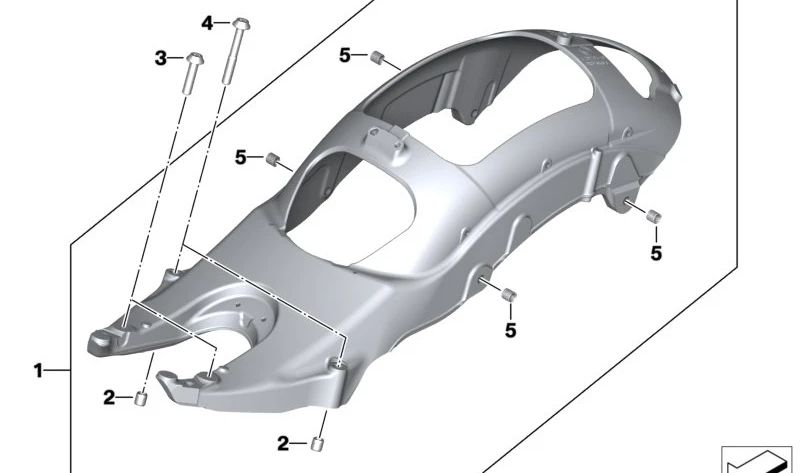 Cuadro trasero OEM 46515A67877 para motos BMW R 18 Roctane, R 18 B, R 18 Transcontinental. Original BMW Motorrad.