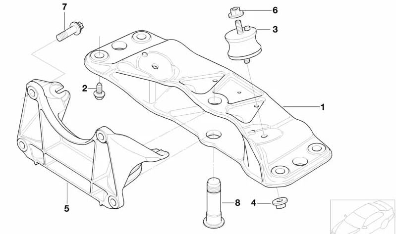 Soporte de engranaje para BMW E65, E66 (OEM 22326771129). Original BMW
