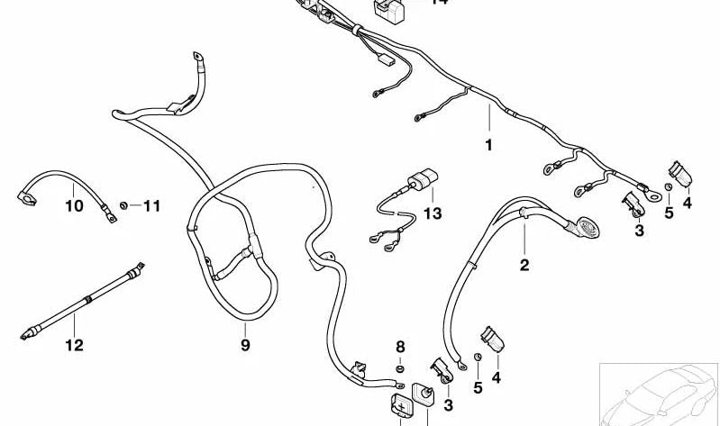 Cavo batteria positivo OEM 61126906911 per BMW E53. BMW originale BMW. Ideale per mantenere la connessione elettrica sicura ed efficiente del veicolo.