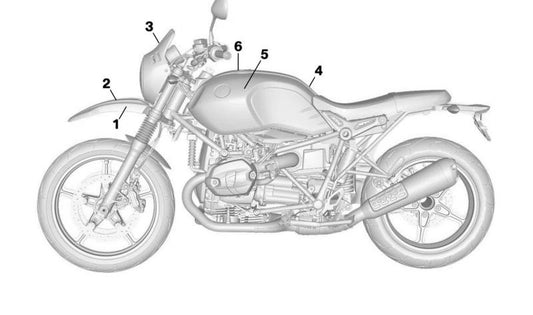 Inscripción cubierta del faro OEM 51141542127 para BMW Motorrad R nineT Urban G/S (K33). Original BMW Motorrad.