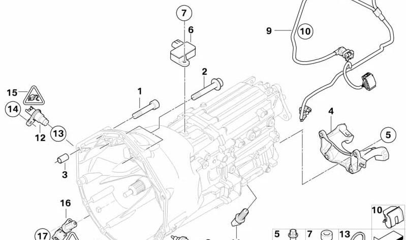 OEM transmission wiring 23017840637 for BMW E60, E63, E64. Original BMW.