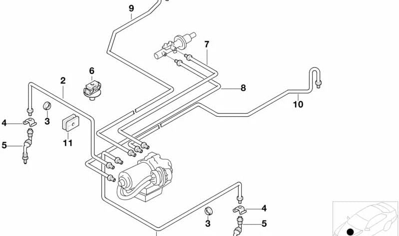 Tubería de freno OEM 34326754591 para BMW E36, Z3. Original BMW.