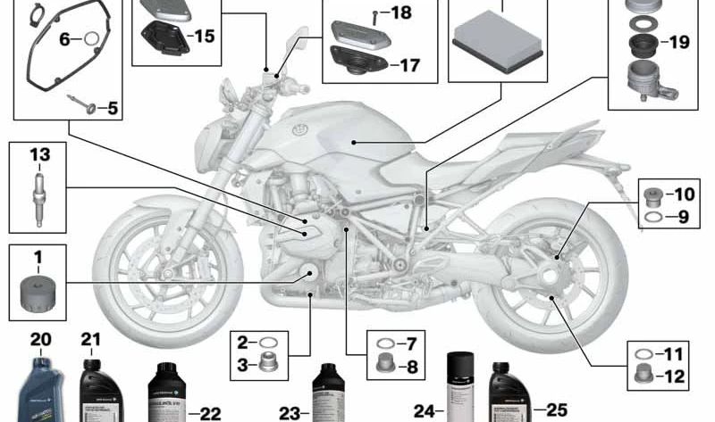 Juego de juntas tapa de culata derecha OEM 11128542058 para motos BMW R1200GS, R1200RT, R1200R, R1200RS... y más. Original BMW Motorrad.