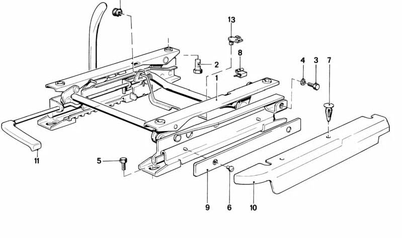Ajuste de altura asiento derecho OEM 52101873554 para BMW E24. Original BMW.