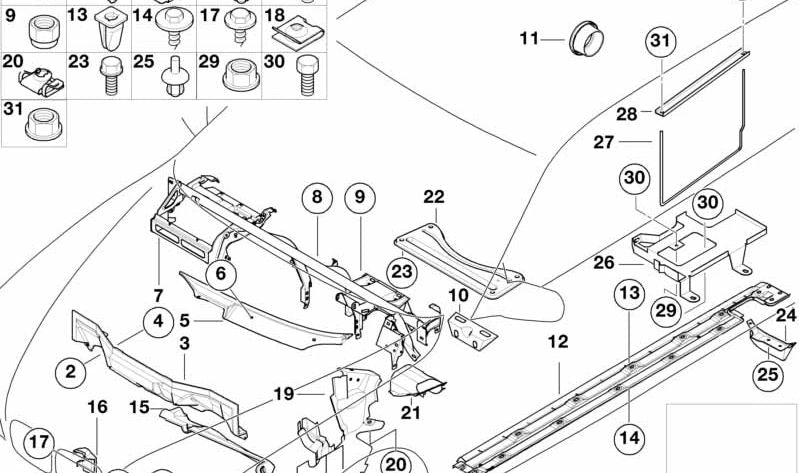 OMS BATTERY SUBJECTION SUPPORT OEM 51718235171 for BMW E39. Original BMW.