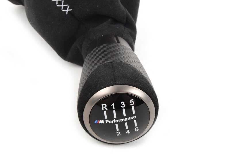 Pomo de cambio M Performance con funda Alcantara OEM 25112222529 para BMW F20, F20N, F21, F21N, F22, F22N, F23, F23N. Original BMW.