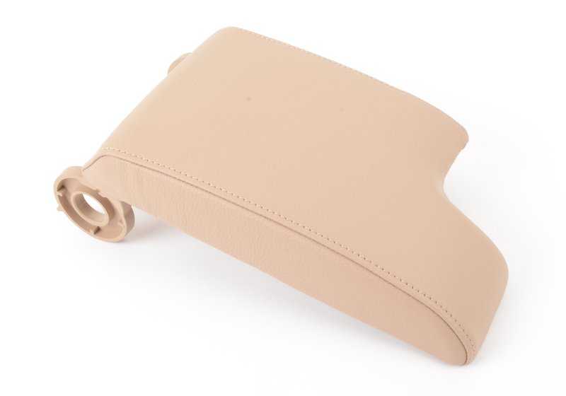 Reposabrazos central en cuero beige OEM 51168229236 para BMW E46. Repuesto original BMW.
