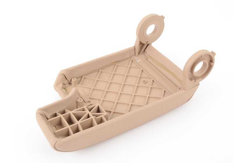 Reposabrazos central en cuero beige OEM 51168229236 para BMW E46. Repuesto original BMW.
