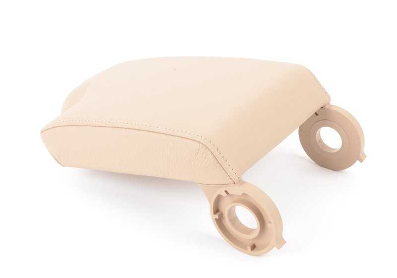 Reposabrazos central en cuero beige OEM 51168229236 para BMW E46. Repuesto original BMW.