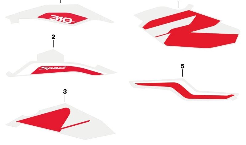 Embellecedor trasero derecho OEM 51141542004 para BMW Motorrad G 310 R. Original BMW Motorrad.