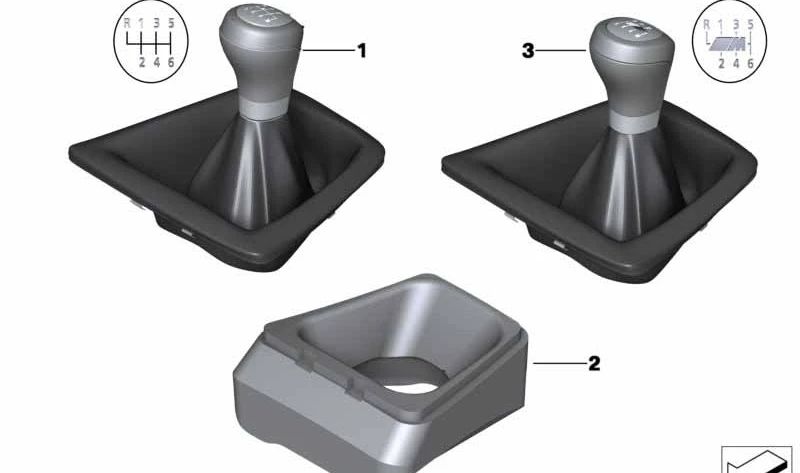 Inserto cubre palanca de cambios OEM 25117584547 para BMW Z4 E89. Pieza original BMW.