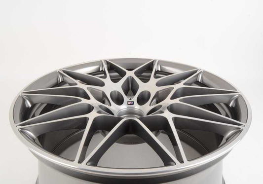 Original BMW 20 "M Alloy Tire - Star Design 666M OEM 36112287501 For BMW F80, F82, F83. Bicolor color (bright ferric gray). Valid for rear axle. Original BMW.