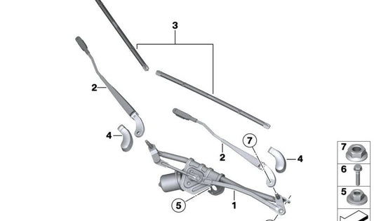 Caperuza limpiaparabrisas OEM 61612759261 para MINI R56, R58, R59... y más. Original MINI.